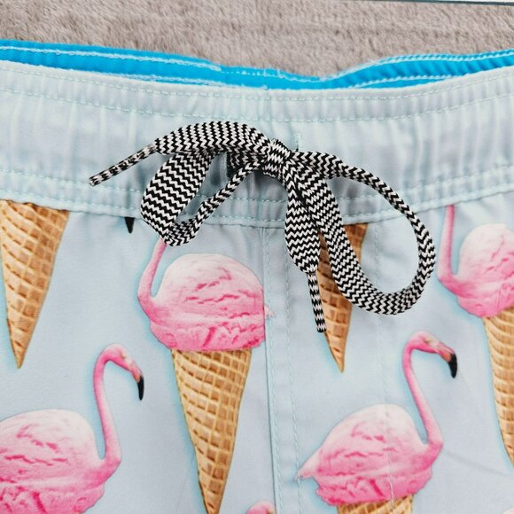 Trinity Collective Board Short Swim Trunks XXL Blue Pink Flamingo Ice Cream Cone - Picture 3 of 11